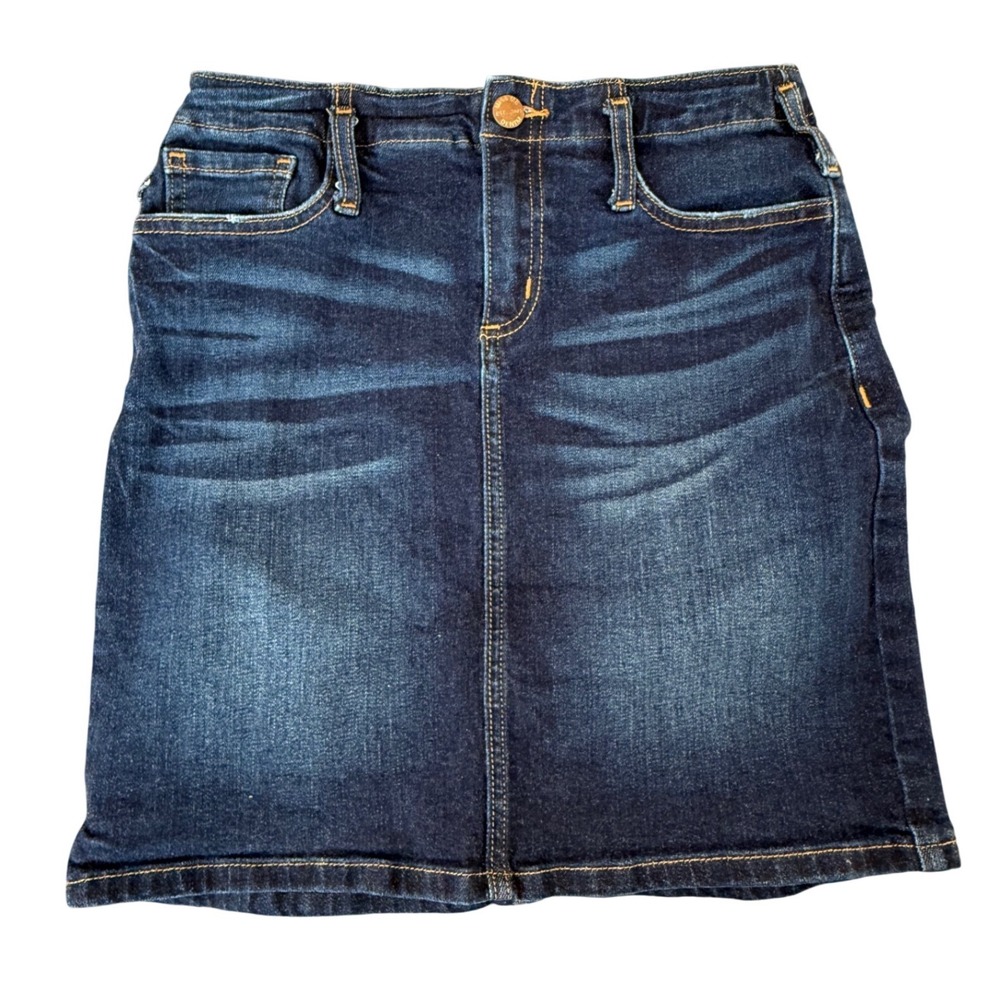 Miss Me High Rise‎ Denim Skirt Dark Wash A-Line Women Size 27